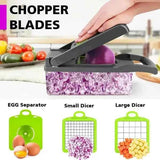 Multifunctional Onion Cutter Slicer Chopper with Container for Fruits, Vegetables, and Garlic