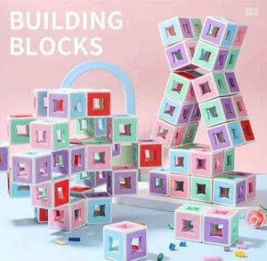 3D Puzzle Blocks - 180 Pieces Movable Shape Building Blocks Cube