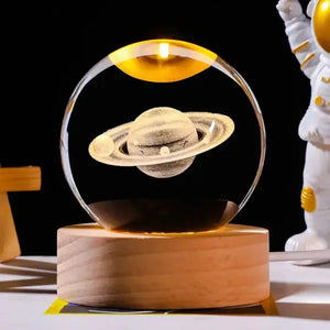 3d Galaxy Solar System Crystal Ball Night Light With Wooden Base smart shop