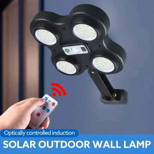 4 Head Solar Motion Sensor Light - Wide Angle Illumination Outdoor Wall Light, IP65 Waterproof