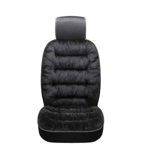 Car Seat Cushion | Velvet Car Seat Comforter with Back Support