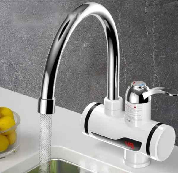 Electric Water Heating Tap - Shock-proof Design, Digital Temp° Display, Hot & Cold Water for Kitchens and Bathrooms