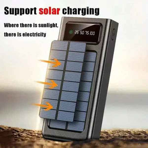 Solar Power Bank 10000mAh Portable Fast Charger with Built-In Cables Model J-118