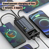 Solar Power Bank 10000mAh Portable Fast Charger with Built-In Cables Model J-118