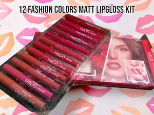 Matt Lipgloss Pack of 12 for Long-Lasting Matte Color