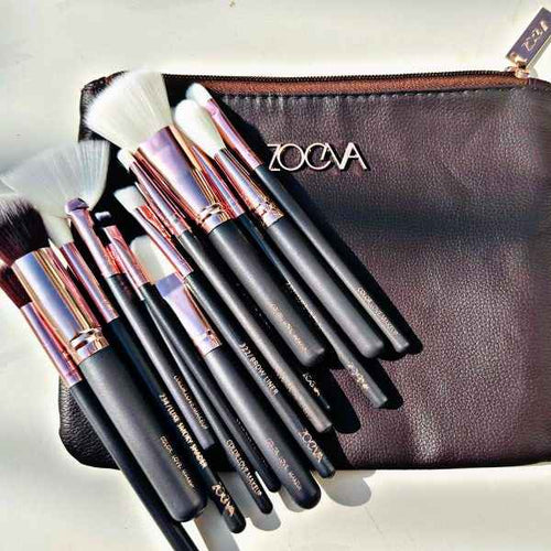 Pack Of 12 Zoeva Makeup Brushes With Pouch Complete Makeup Brush Set Including 12 Face And Eye Make Up Brushes