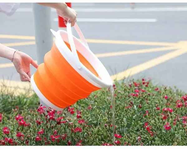 Silicon Folding Bucket 5 Litre - Foldable Silicon Bucket with Handle