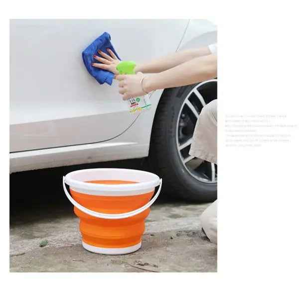 Silicon Folding Bucket 5 Litre - Foldable Silicon Bucket with Handle