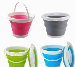 Silicon Folding Bucket 5 Litre - Foldable Silicon Bucket with Handle