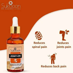 Sukoon Joint Pain Relief Essential Oil Blend for Pain in Joints, Back, Arthritis, Knee, Tennis Elbow, Strains